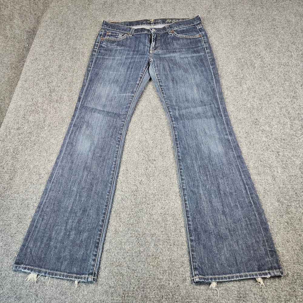 7 For All Mankind Flip Flop Bootcut Jeans Dark Wash Low Rise Size 30 U075SH080U